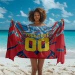 Personalized DR Congo Football Leopard Victory Sarong Congolese Soccer Comic Style