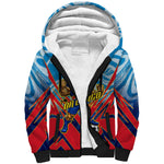Personalized DR Congo Football Leopard Victory Sherpa Hoodie Congolese Soccer Comic Style