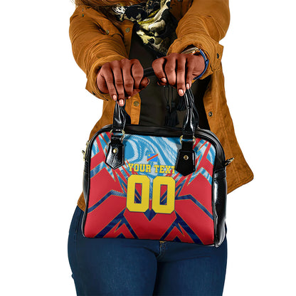 Personalized DR Congo Football Leopard Victory Shoulder Handbag Congolese Soccer Comic Style