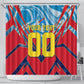 Personalized DR Congo Football Leopard Victory Shower Curtain Congolese Soccer Comic Style