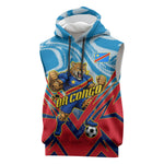 Personalized DR Congo Football Leopard Victory Sleeveless Hoodie Congolese Soccer Comic Style