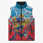 Personalized DR Congo Football Leopard Victory Sleeveless Puffer Jacket Congolese Soccer Comic Style