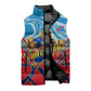Personalized DR Congo Football Leopard Victory Sleeveless Puffer Jacket Congolese Soccer Comic Style