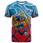 Personalized DR Congo Football Leopard Victory T shirt Congolese Soccer Comic Style