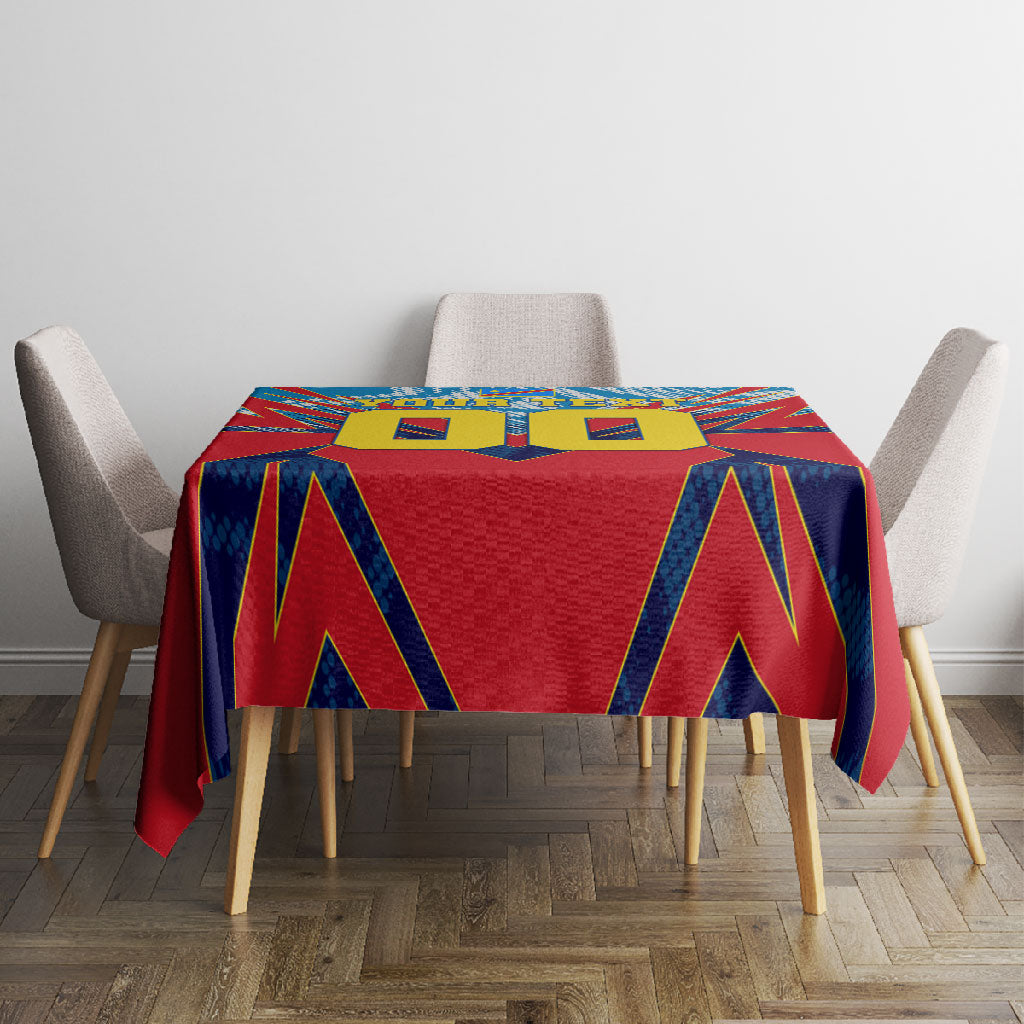 Personalized DR Congo Football Leopard Victory Tablecloth Congolese Soccer Comic Style