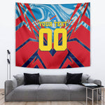 Personalized DR Congo Football Leopard Victory Tapestry Congolese Soccer Comic Style