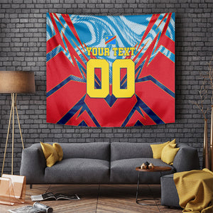 Personalized DR Congo Football Leopard Victory Tapestry Congolese Soccer Comic Style