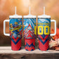 Personalized DR Congo Football Leopard Victory Tumbler With Handle Congolese Soccer Comic Style
