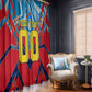 Personalized DR Congo Football Leopard Victory Window Curtain Congolese Soccer Comic Style