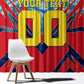 Personalized DR Congo Football Leopard Victory Window Curtain Congolese Soccer Comic Style