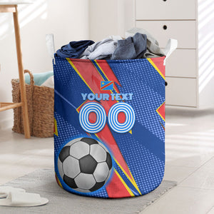 Personalized DR Congo Football Leopard GOAL Laundry Basket Congolese Football Champion - Dynamic Halftone Soccer Style