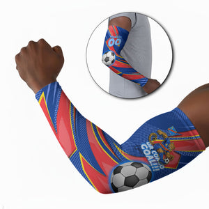 Personalized DR Congo Football Leopard GOAL Arm Sleeves Congolese Football Champion - Dynamic Halftone Soccer Style
