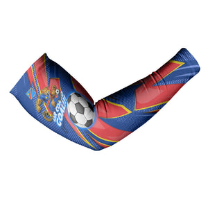 Personalized DR Congo Football Leopard GOAL Arm Sleeves Congolese Football Champion - Dynamic Halftone Soccer Style