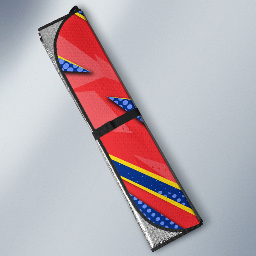Personalized DR Congo Football Leopard GOAL Auto Sun Shade Congolese Football Champion - Dynamic Halftone Soccer Style