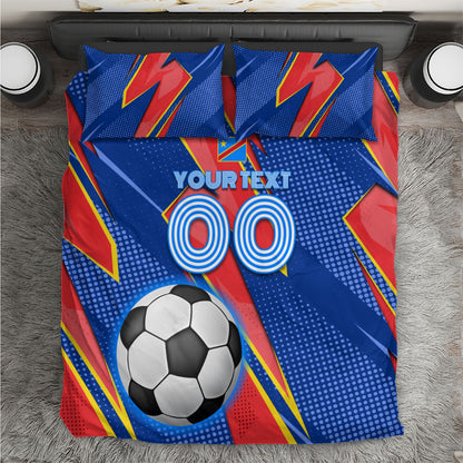 Personalized DR Congo Football Leopard GOAL Bedding Set Congolese Football Champion - Dynamic Halftone Soccer Style