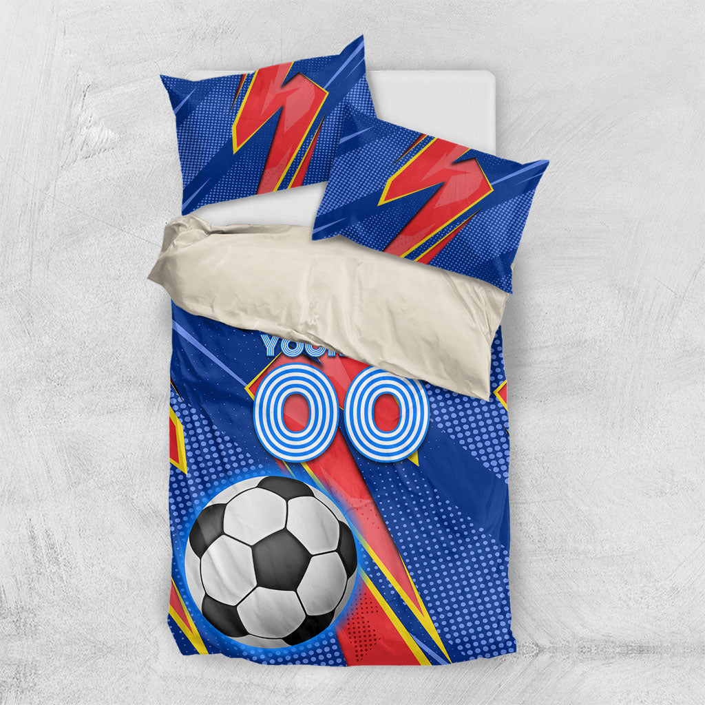 Personalized DR Congo Football Leopard GOAL Bedding Set Congolese Football Champion - Dynamic Halftone Soccer Style