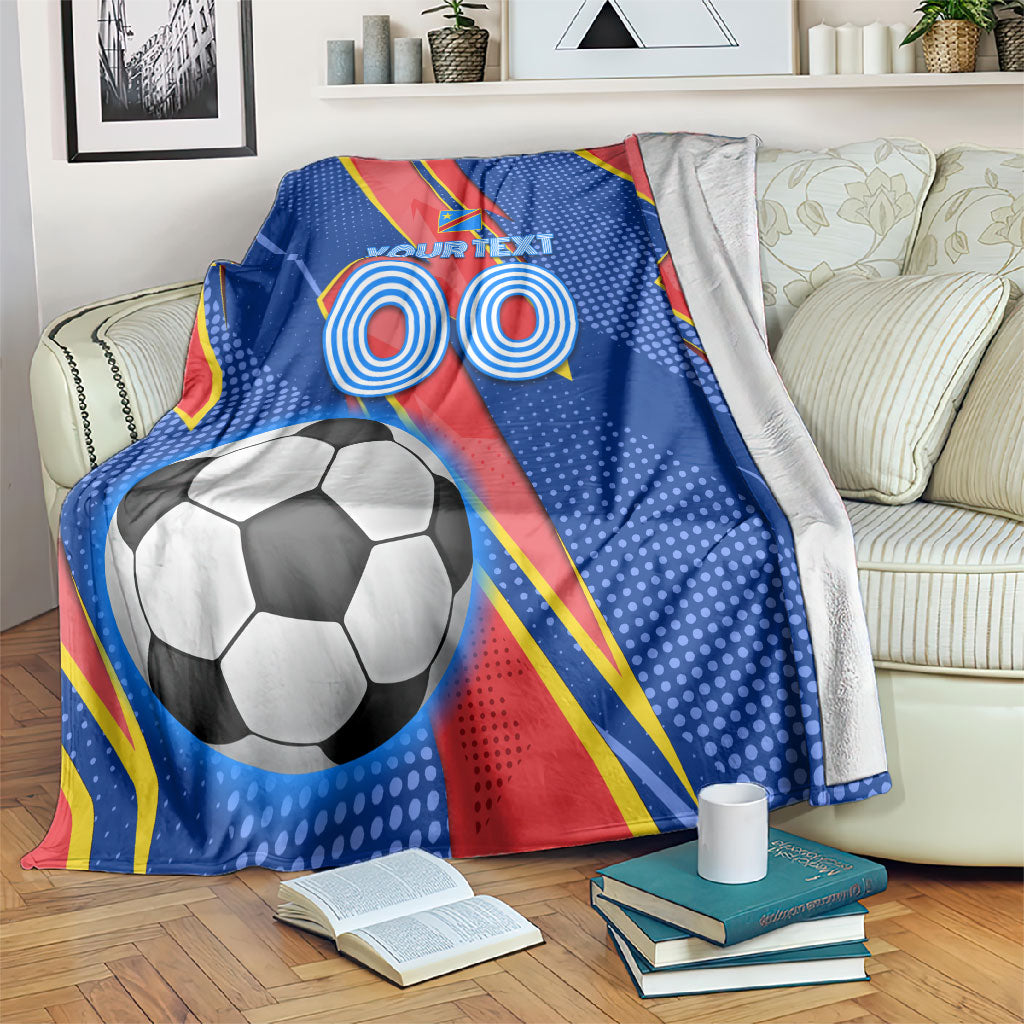 Personalized DR Congo Football Leopard GOAL Blanket Congolese Football Champion - Dynamic Halftone Soccer Style