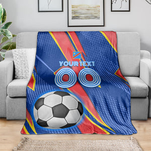 Personalized DR Congo Football Leopard GOAL Blanket Congolese Football Champion - Dynamic Halftone Soccer Style