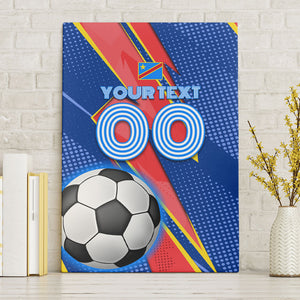 Personalized DR Congo Football Leopard GOAL Canvas Wall Art Congolese Football Champion - Dynamic Halftone Soccer Style
