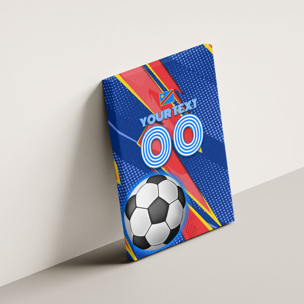 Personalized DR Congo Football Leopard GOAL Canvas Wall Art Congolese Football Champion - Dynamic Halftone Soccer Style