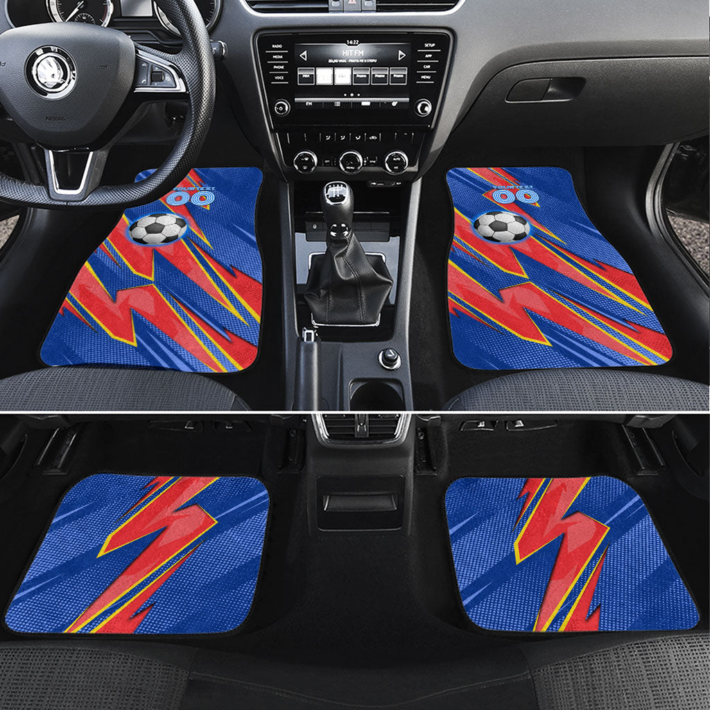 Personalized DR Congo Football Leopard GOAL Car Mats Congolese Football Champion - Dynamic Halftone Soccer Style