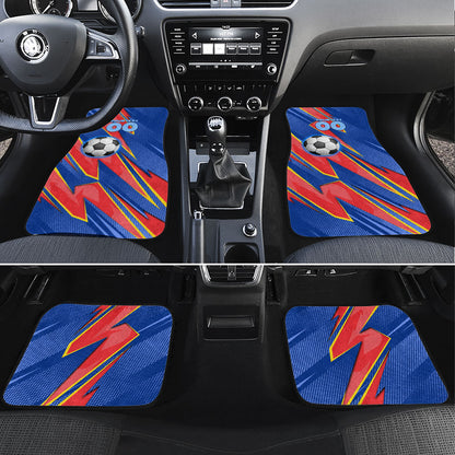 Personalized DR Congo Football Leopard GOAL Car Mats Congolese Football Champion - Dynamic Halftone Soccer Style
