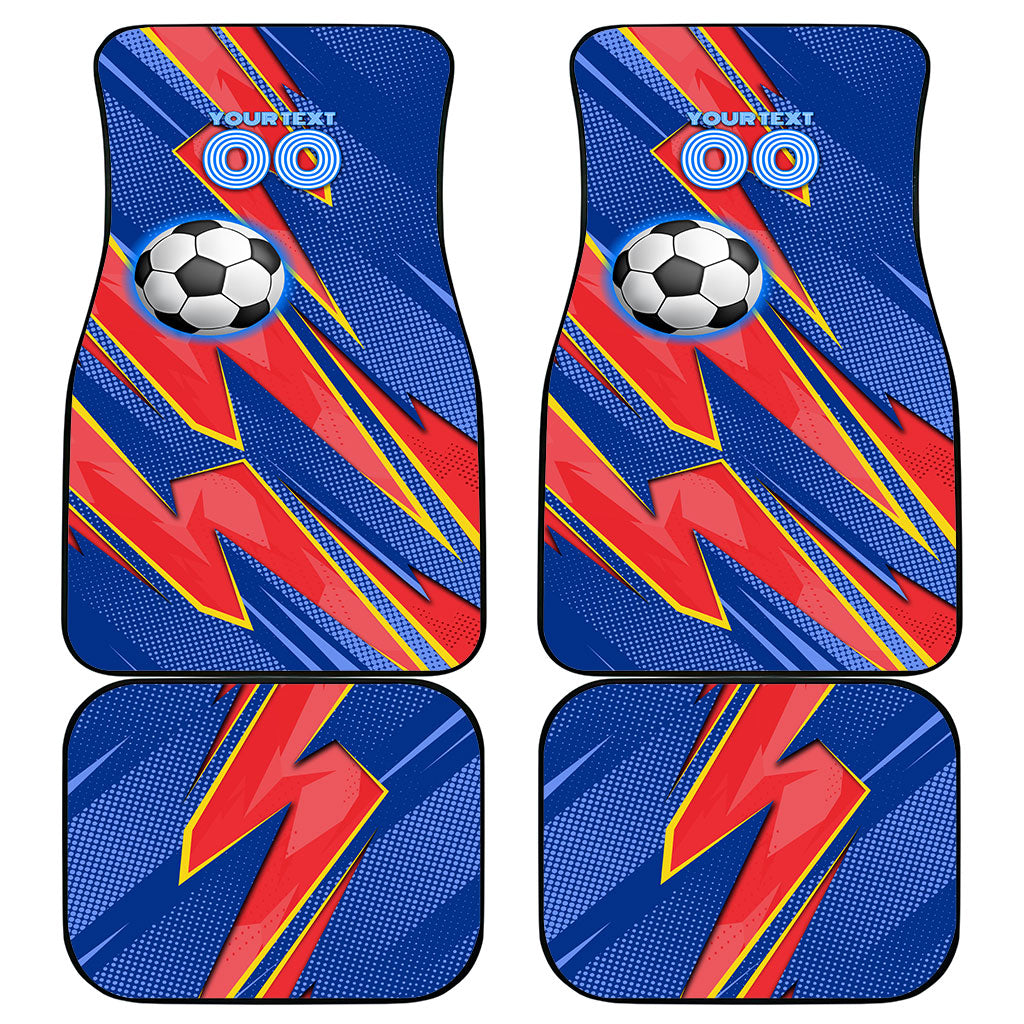 Personalized DR Congo Football Leopard GOAL Car Mats Congolese Football Champion - Dynamic Halftone Soccer Style