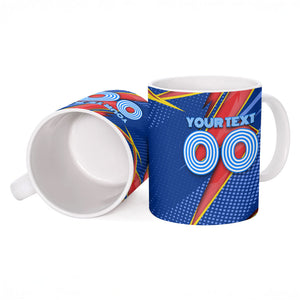 Personalized DR Congo Football Leopard GOAL Ceramic Mug Congolese Football Champion - Dynamic Halftone Soccer Style
