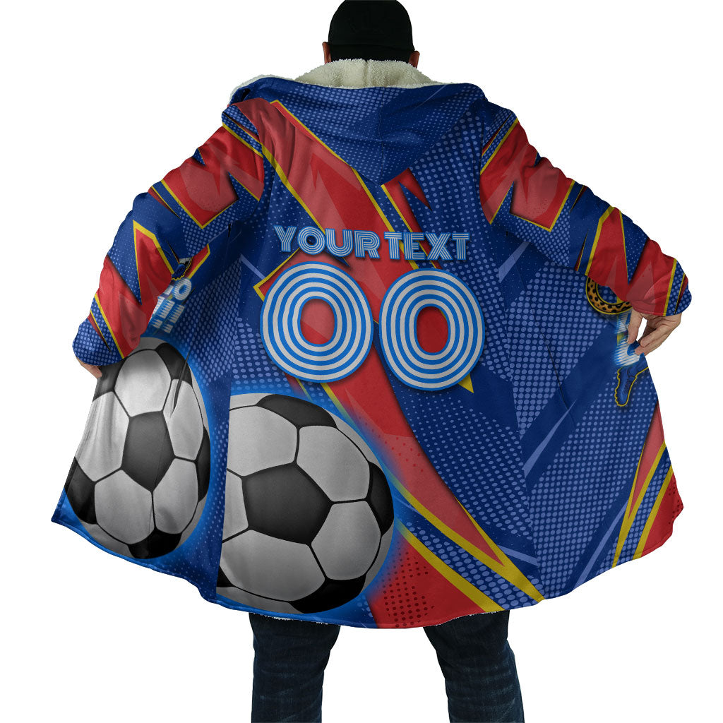 Personalized DR Congo Football Leopard GOAL Cloak Congolese Football Champion - Dynamic Halftone Soccer Style