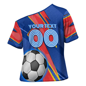 Personalized DR Congo Football Leopard GOAL Cross Shoulder Shirt Congolese Football Champion - Dynamic Halftone Soccer Style