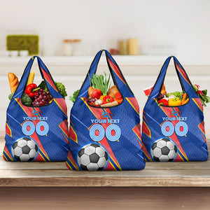 Personalized DR Congo Football Leopard GOAL Grocery Bag Congolese Football Champion - Dynamic Halftone Soccer Style