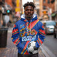 Personalized DR Congo Football Leopard GOAL Hoodie Congolese Football Champion - Dynamic Halftone Soccer Style