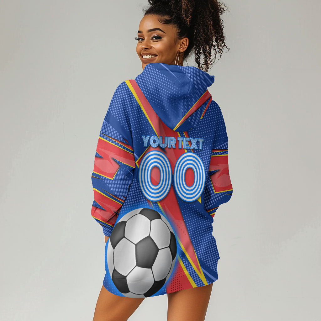 Personalized DR Congo Football Leopard GOAL Hoodie Dress Congolese Football Champion - Dynamic Halftone Soccer Style