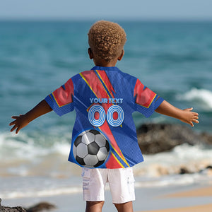 Personalized DR Congo Football Leopard GOAL Kid Hawaiian Shirt Congolese Football Champion - Dynamic Halftone Soccer Style