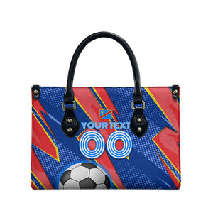Personalized DR Congo Football Leopard GOAL Leather Bag Congolese Football Champion - Dynamic Halftone Soccer Style