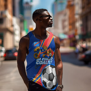 Personalized DR Congo Football Leopard GOAL Men Tank Top Congolese Football Champion - Dynamic Halftone Soccer Style