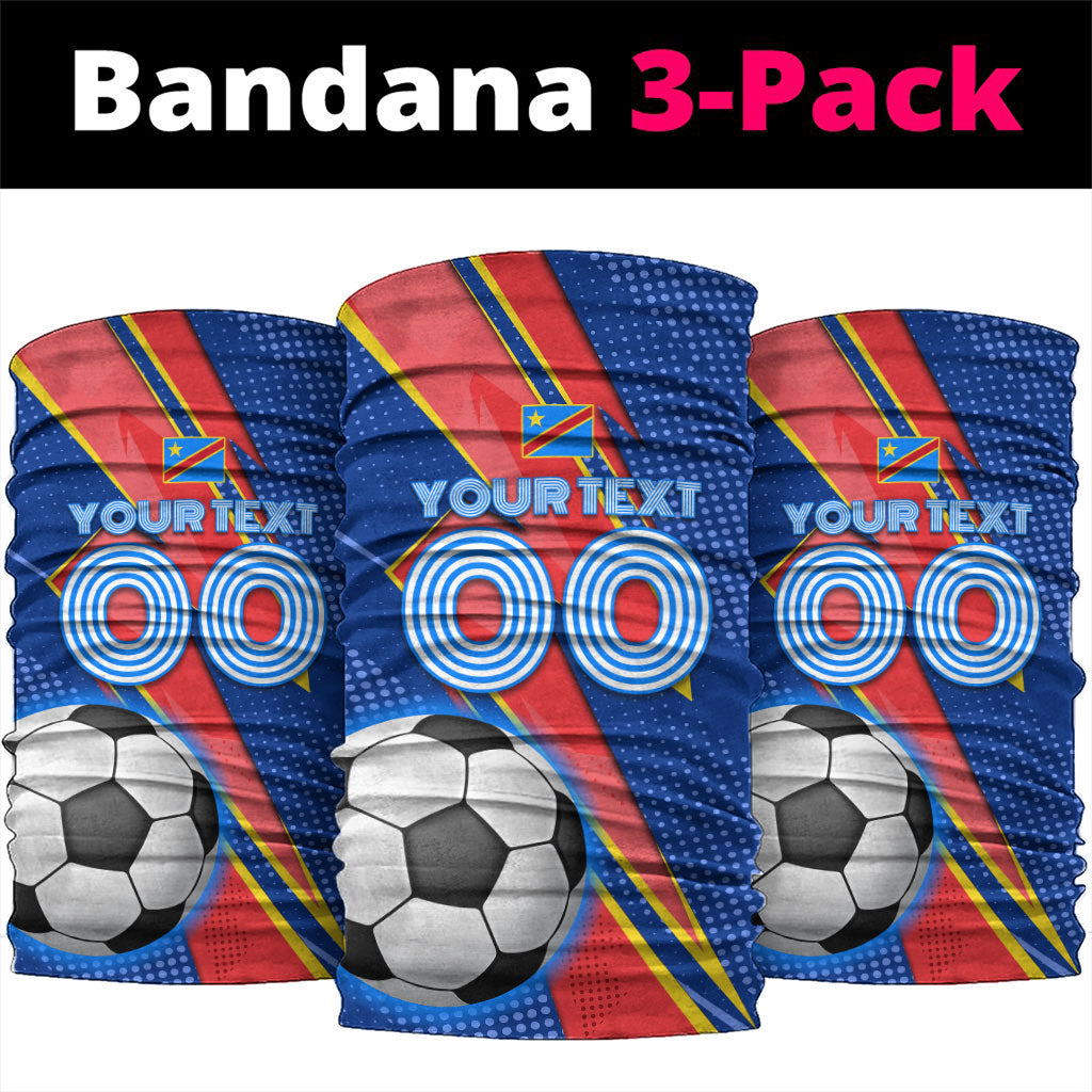 Personalized DR Congo Football Leopard GOAL Neck Gaiter Congolese Football Champion - Dynamic Halftone Soccer Style