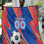 Personalized DR Congo Football Leopard GOAL Quilt Congolese Football Champion - Dynamic Halftone Soccer Style