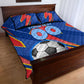 Personalized DR Congo Football Leopard GOAL Quilt Bed Set Congolese Football Champion - Dynamic Halftone Soccer Style
