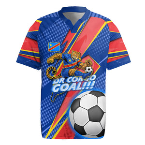 Personalized DR Congo Football Leopard GOAL Rugby Jersey Congolese Football Champion - Dynamic Halftone Soccer Style