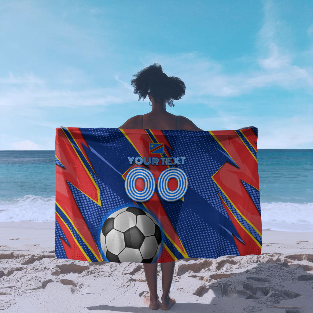 Personalized DR Congo Football Leopard GOAL Sarong Congolese Football Champion - Dynamic Halftone Soccer Style