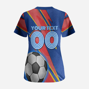 Personalized DR Congo Football Leopard GOAL Scrub Top Congolese Football Champion - Dynamic Halftone Soccer Style