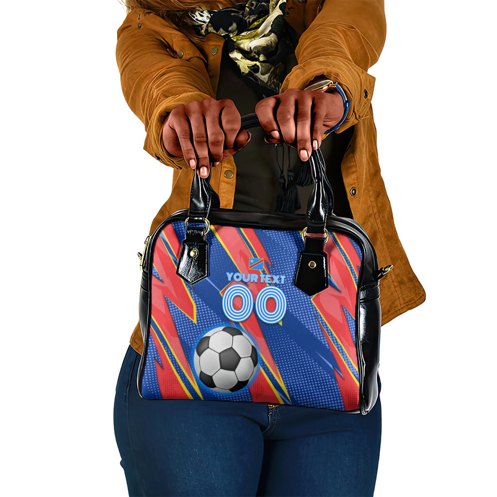 Personalized DR Congo Football Leopard GOAL Shoulder Handbag Congolese Football Champion - Dynamic Halftone Soccer Style