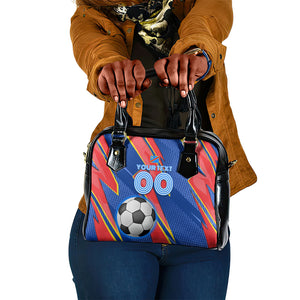 Personalized DR Congo Football Leopard GOAL Shoulder Handbag Congolese Football Champion - Dynamic Halftone Soccer Style