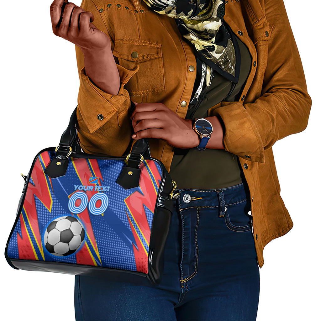 Personalized DR Congo Football Leopard GOAL Shoulder Handbag Congolese Football Champion - Dynamic Halftone Soccer Style