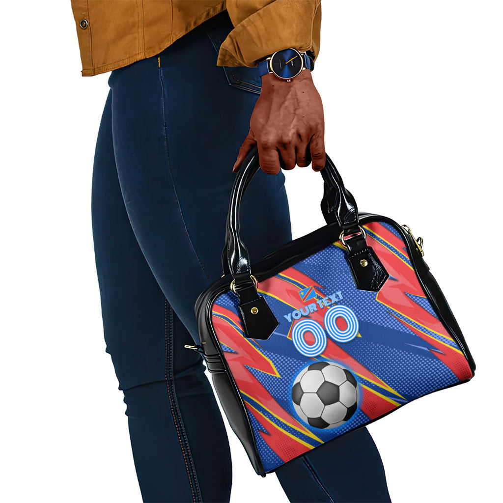 Personalized DR Congo Football Leopard GOAL Shoulder Handbag Congolese Football Champion - Dynamic Halftone Soccer Style