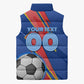 Personalized DR Congo Football Leopard GOAL Sleeveless Puffer Jacket Congolese Football Champion - Dynamic Halftone Soccer Style