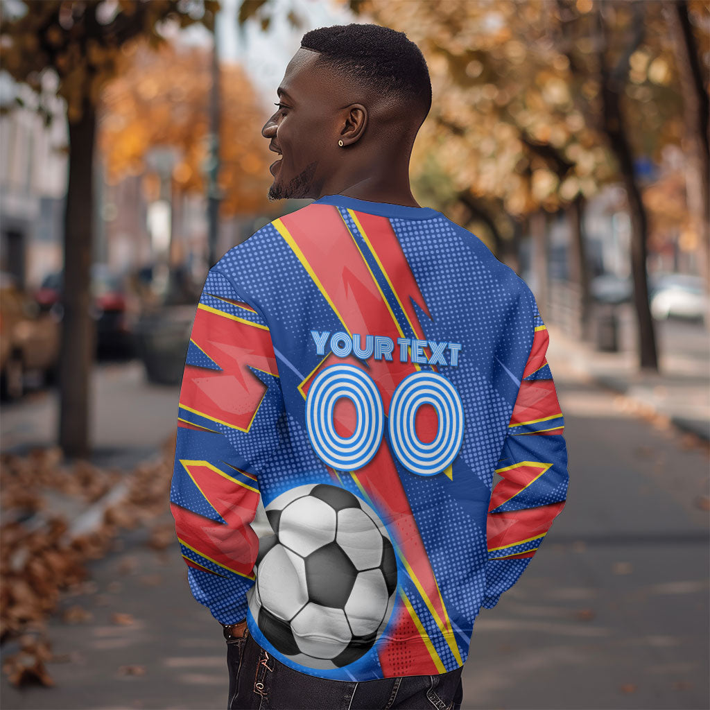 Personalized DR Congo Football Leopard GOAL Sweatshirt Congolese Football Champion - Dynamic Halftone Soccer Style