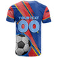 Personalized DR Congo Football Leopard GOAL T shirt Congolese Football Champion - Dynamic Halftone Soccer Style