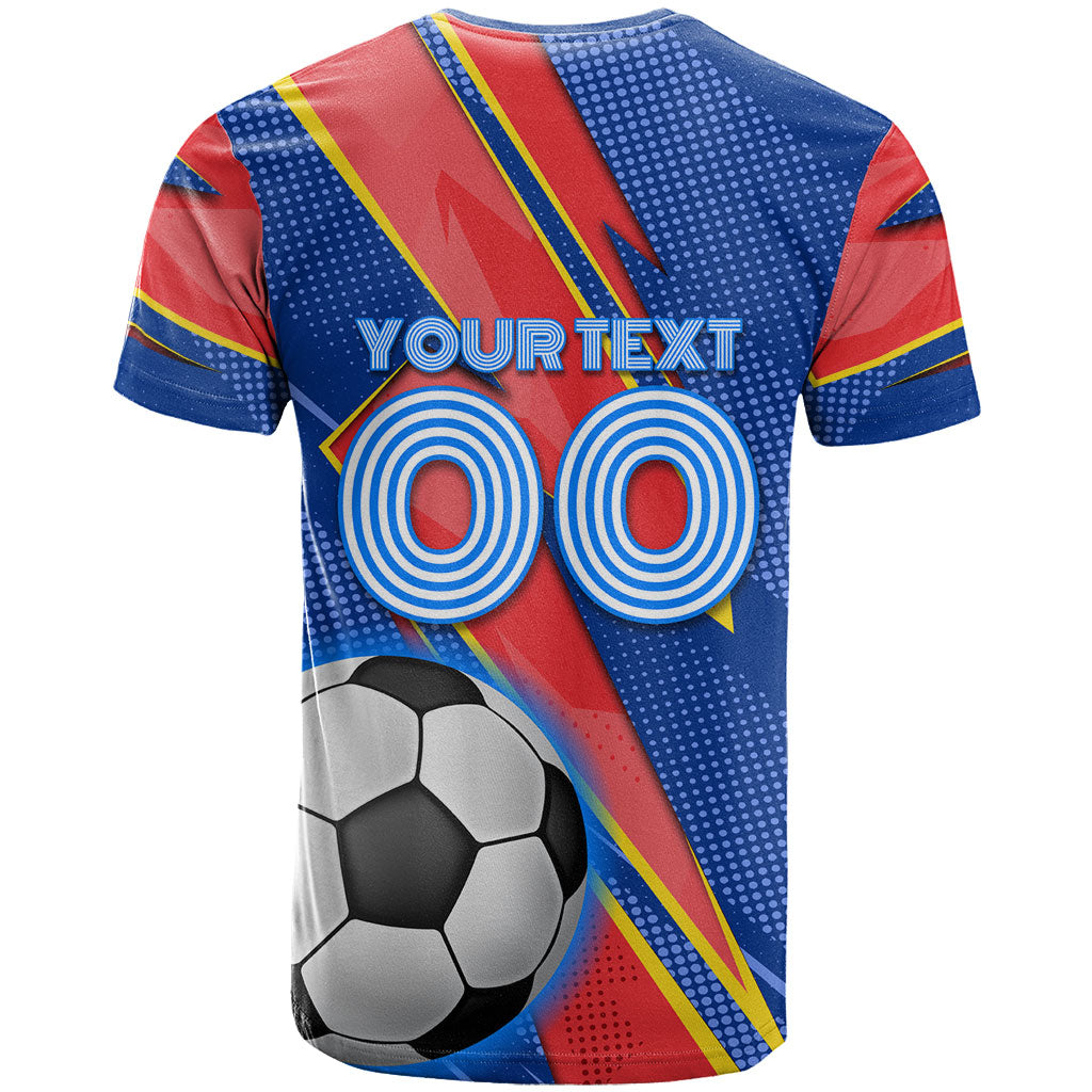 Personalized DR Congo Football Leopard GOAL T shirt Congolese Football Champion - Dynamic Halftone Soccer Style